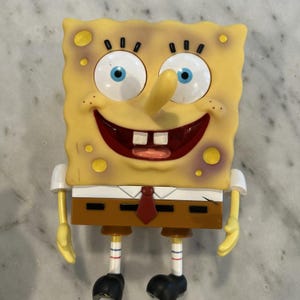 SvampBob Fyrkant Squeeze Me Talking Figure Viacom 2002 Vintage Nickelodeon