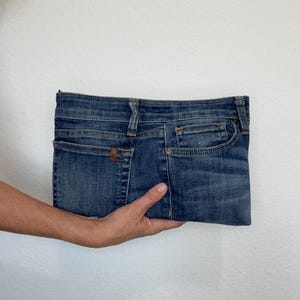 NEW Joe's Upcycled Denim Jean Clutch with Removable Chain Strap – lemon slice image 8