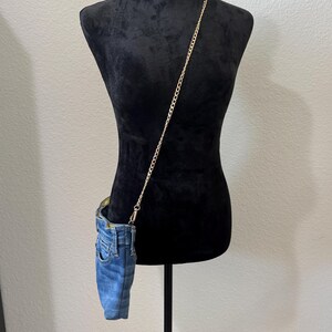 NEW Joe's Upcycled Denim Jean Clutch with Removable Chain Strap – lemon slice image 6
