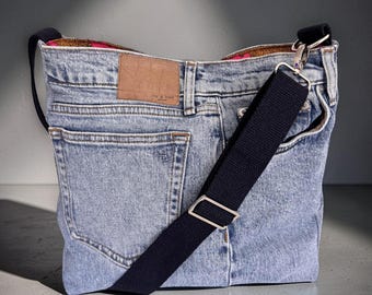 rag & bone Upcycled Premium Denim Jean Crossbody Bag - hot pink jaguar