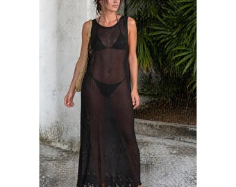 Diesel Sheer Knit Maxi Dress Womens