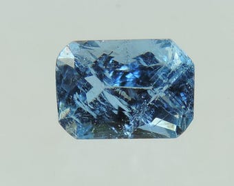 Aguamarina azul de Santa María talla octogonal facetada, Namibia, 0,95 cts #9