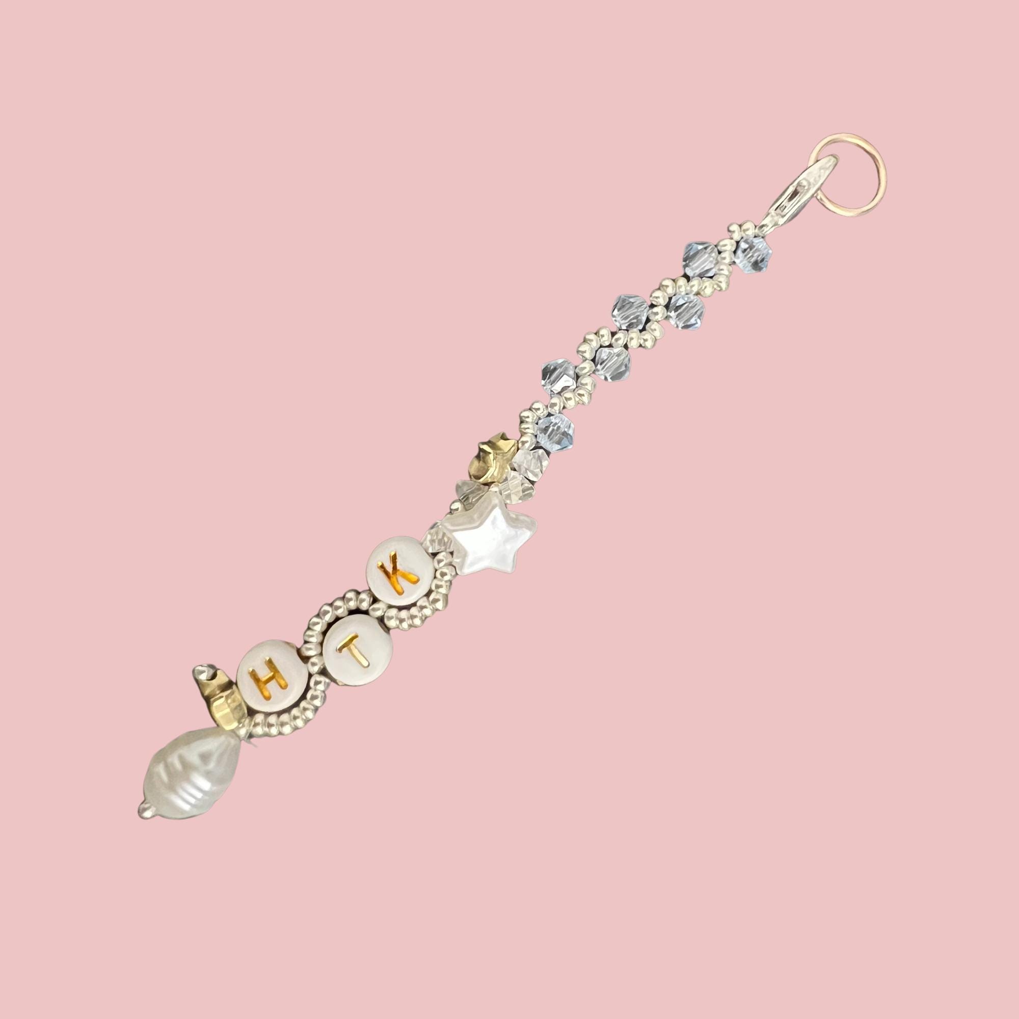 Custom Name Phone Charm Kit with Crystal Wrist Strap & Personalized Key Holder, Lip Gloss Keychain, Gift for Best Friend, Unique Gift Ideas