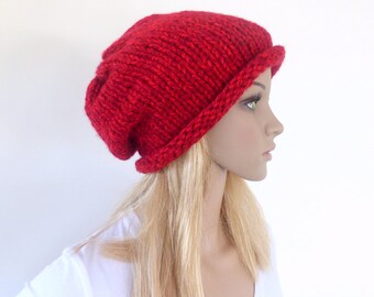 Womens Red Beanie - Etsy Australia