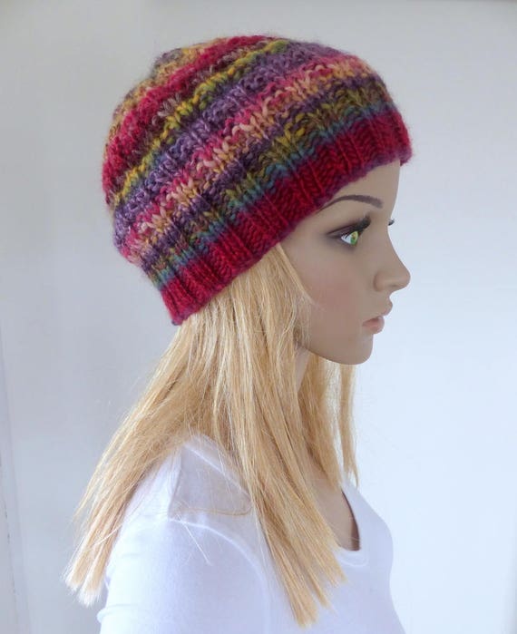 más lejos Molesto Influencia Gorro colorido Colorido Sombrero de punto Sombrero de invierno - Etsy España