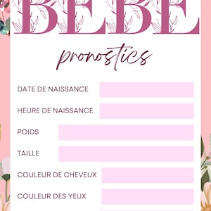 Bebe Prediction Baby Shower Game [Girl]