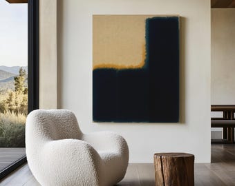 Japandi Wall Art: Blue Minimalist Abstract Artwork, Modern Organic Decor (Digital Download)