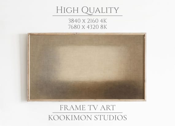 Neutral Frame TV Art: Japandi Minimalist Abstract Artwork, Soft Earth Tone Decor - #TV251