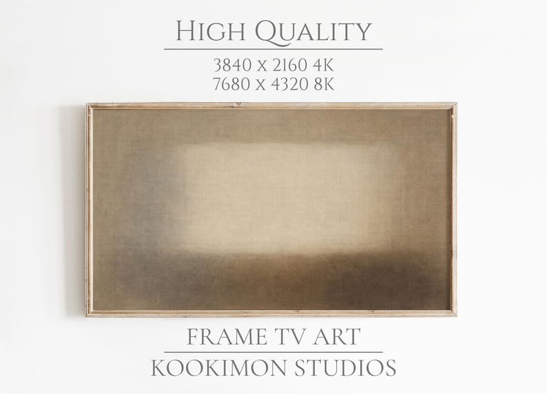 Neutral Frame TV Art: Japandi Minimalist Abstract Artwork, Soft Earth Tone Decor - #TV251 Ground Haze. Minimalist abstract Frame TV artwork featuring soft beige and earth-toned layers with a diffused central form and subtle textured surface. Designed for Samsung Frame TV Art Mode, this neutral digital artwork creates a calm, gallery-style presence on a television, blending naturally into modern, Japandi, and minimalist interiors without appearing overly bright or screen-like.