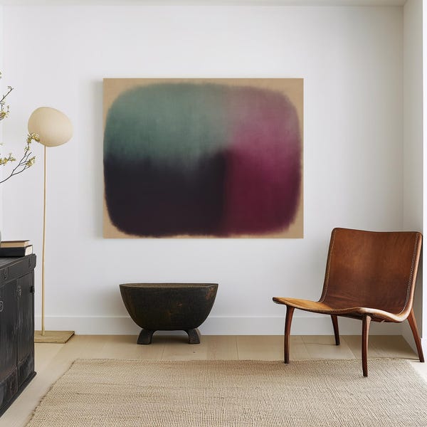 Japandi Wall Art: Jewel Tone Minimalist Abstract Art Print, Modern Gradient Home Decor