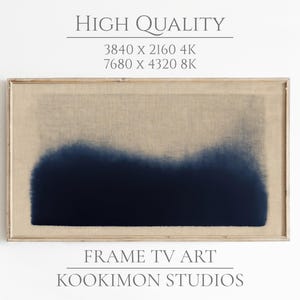 TV-Kunstdruck mit Rahmen: Minimalistischer abstrakter Kunstdruck, modernes blaues Japandi-Dekor #TV68