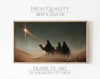 Drie Wijzen Lijst TV Kunst: Geboortester Kerstschilderij, Christelijke Feestdecoratie #TV132