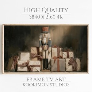 Notenkraker Kerstlijst TV Kunst: Vintage Feestelijke Digitale Kunst, Samsung Lijst TV Kunst 4K, Feestelijke Hisense Canvas TV Kunst #TV130