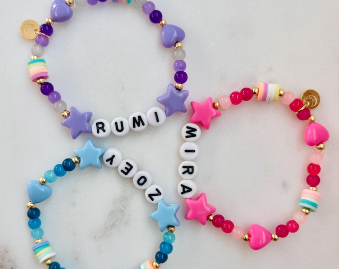 Friendship Bracelets. Festival Concert Bracelet. K-Pop Demon Hunters. Party Favor Birthday Gift. Personalized Jewelry. Mira Zoey Rumi