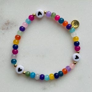 Friendship Bracelets. Rainbow Heart. Multicolor Festival Bracelet. Handmade Bracelet. Party Favor. Birthday Gift. Personalized Jewelry.