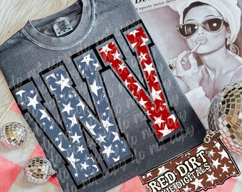 West Virginia Preppy Stars PNG | Trendy July Fourth | Preppy Summer | Summertime (Digital Download)