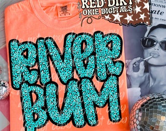 River Bum PNG | Blue Cheetah | Neon Trendy Summer | Sunshine | Summertime (Digital Download)