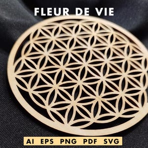 Flor de la vida 12 cm - archivo ai eps pdf png SVG para corte láser