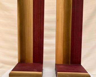 Portacandele in legno fatto a mano per parete o superficie