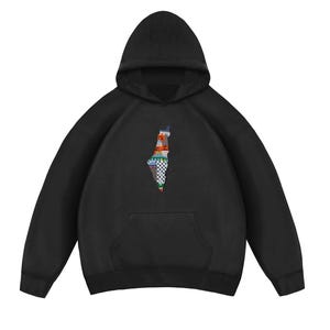 Bestickter Hoodie Kultur Landkarte
