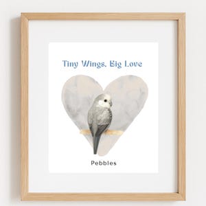 Grauer Wellensittich Wellensittich | Personalisierter Sittich Druck | Vogel-Liebhaber-Geschenk | 8x10 A4 Digitaler Download