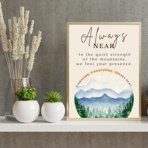 Memorial Print: Watercolor Mountain Landscape Sympathy Gift (Digital Download 8x10 A4)