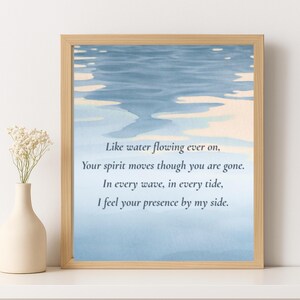 Ocean Grief Memorial Poem Print: Watercolor Remembrance Wall Art (Digital Download)