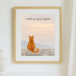 Orange Cat Sunset Silhouette Memorial Art – “Until We Meet Again” Printable Wall Tribute