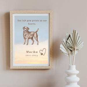 Labrador Memorial Print – Custom Pet Loss Wall Art Dog Keepsake Tribute Download