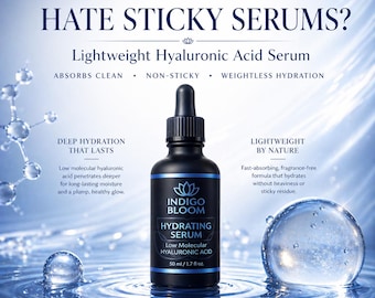 Low Molecular Hyaluronic Acid Serum: Lightweight, Non-Sticky Hydration for Skin and Scalp