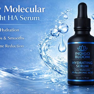 Indigo Bloom Hydrating Face Serum, Low Molecular Hyaluronic Acid with b5, 50ml image 4