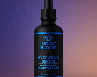 Indigo Bloom Hydrating Face Serum, Low Molecular Hyaluronic Acid with b5, 50ml