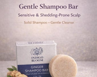 Organic Ginger Shampoo Bar, Natural Hair Growth, Scalp Health