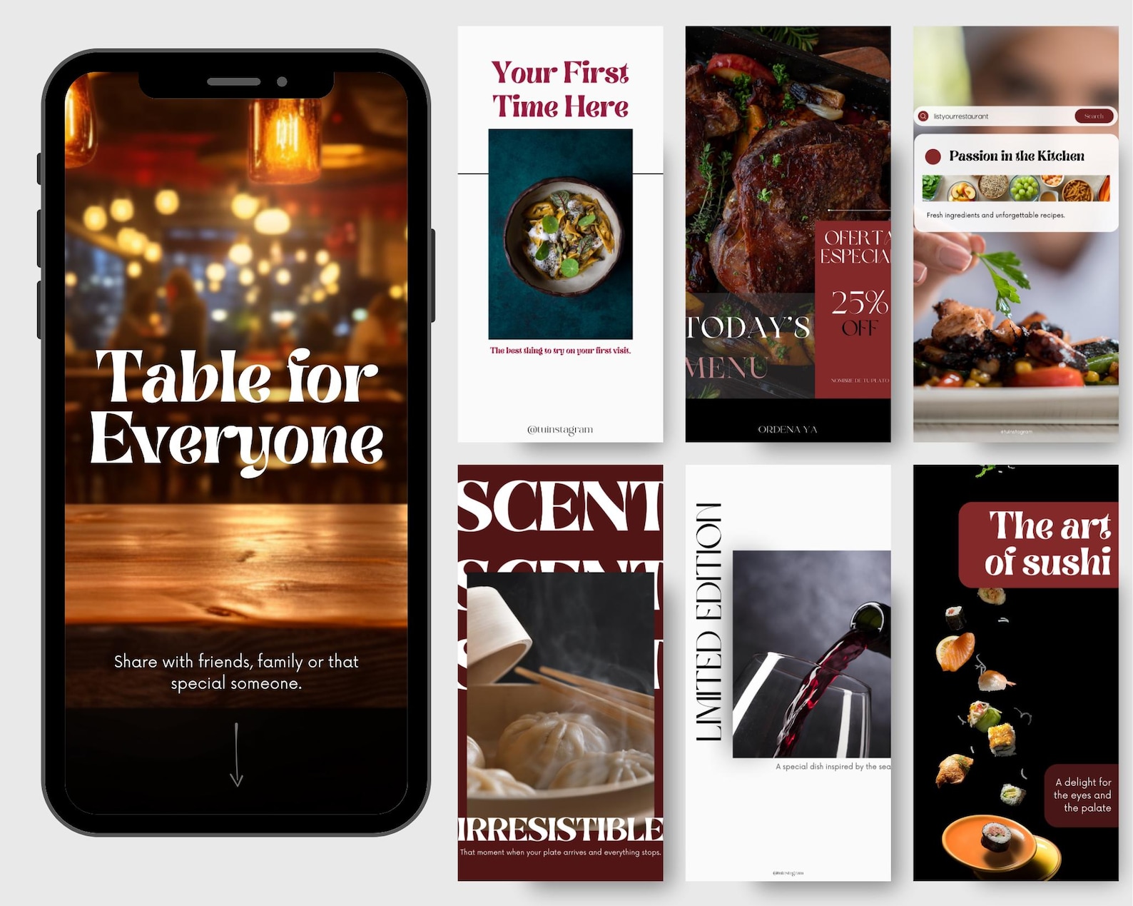 230 Restaurant Instagram Post Templates, Canva Editable (230) - Etsy