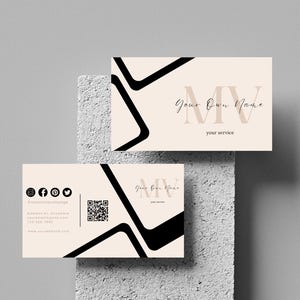 Minimalistisch visitekaartje, eenvoudig visitekaartje, elegant visitekaartje, esthetisch visitekaartje, aangepaste QR-codekaart, bewerkbaar bedrijf