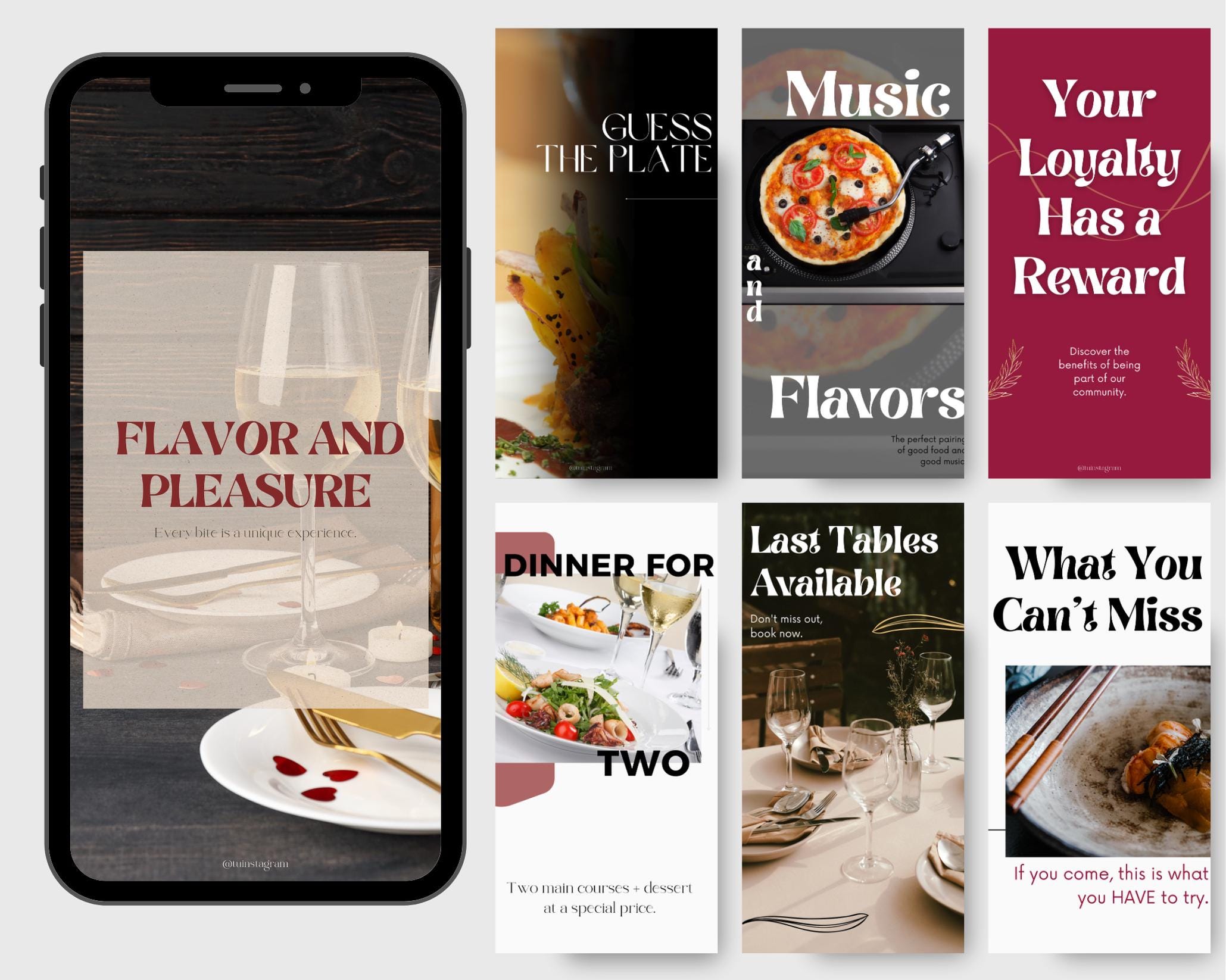 230 Restaurant Instagram Post Templates, Canva Editable (230) - Etsy