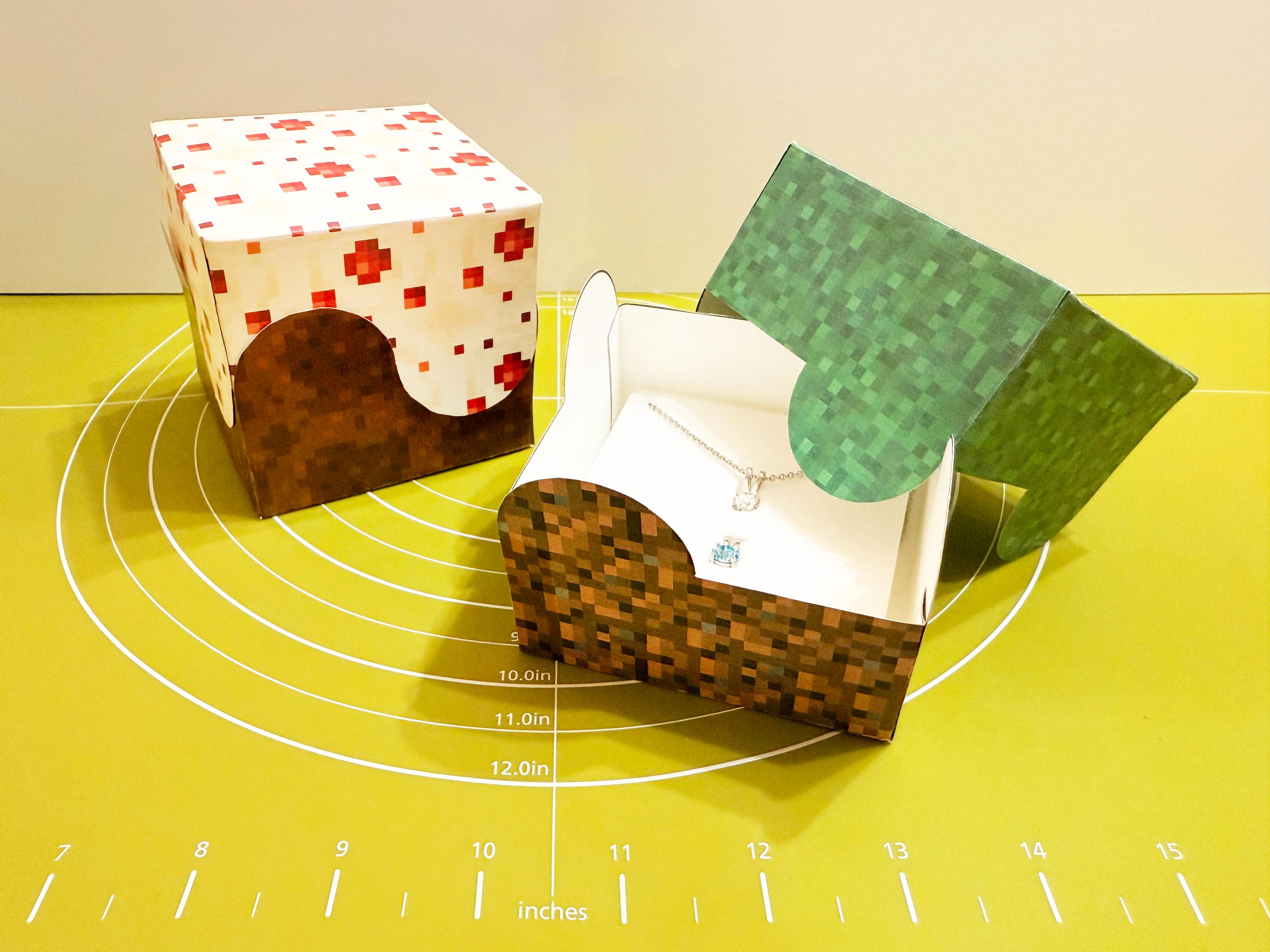 Printable Grass & Cake Block Boxes