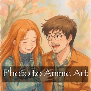 Verwandeln Sie Ihr Foto in Ghibli Art | Individuelles Anime Portrait Auftragsarbeit | Paar, Familie & Haustier Illustration | Personalisiertes Studio Ghibli Geschenk