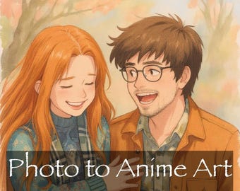 Turn Your Photo into Ghibli Art | Custom Anime Portrait Commission | Couple, Family & Pet Illustration | Personalized Studio Ghibli Gift