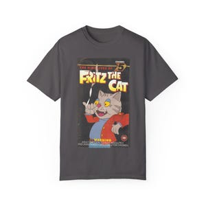 Maglietta unisex con gatto dei cartoni animati vintage, maglietta con design retrò, regalo unico per gli amanti dei gatti, maglietta con grafica divertente, perfetta per compleanni e