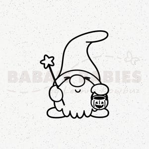 Gnome d'Halloween SVG : Clipart de citrouille Jack-O'-lantern (Téléchargement numérique)