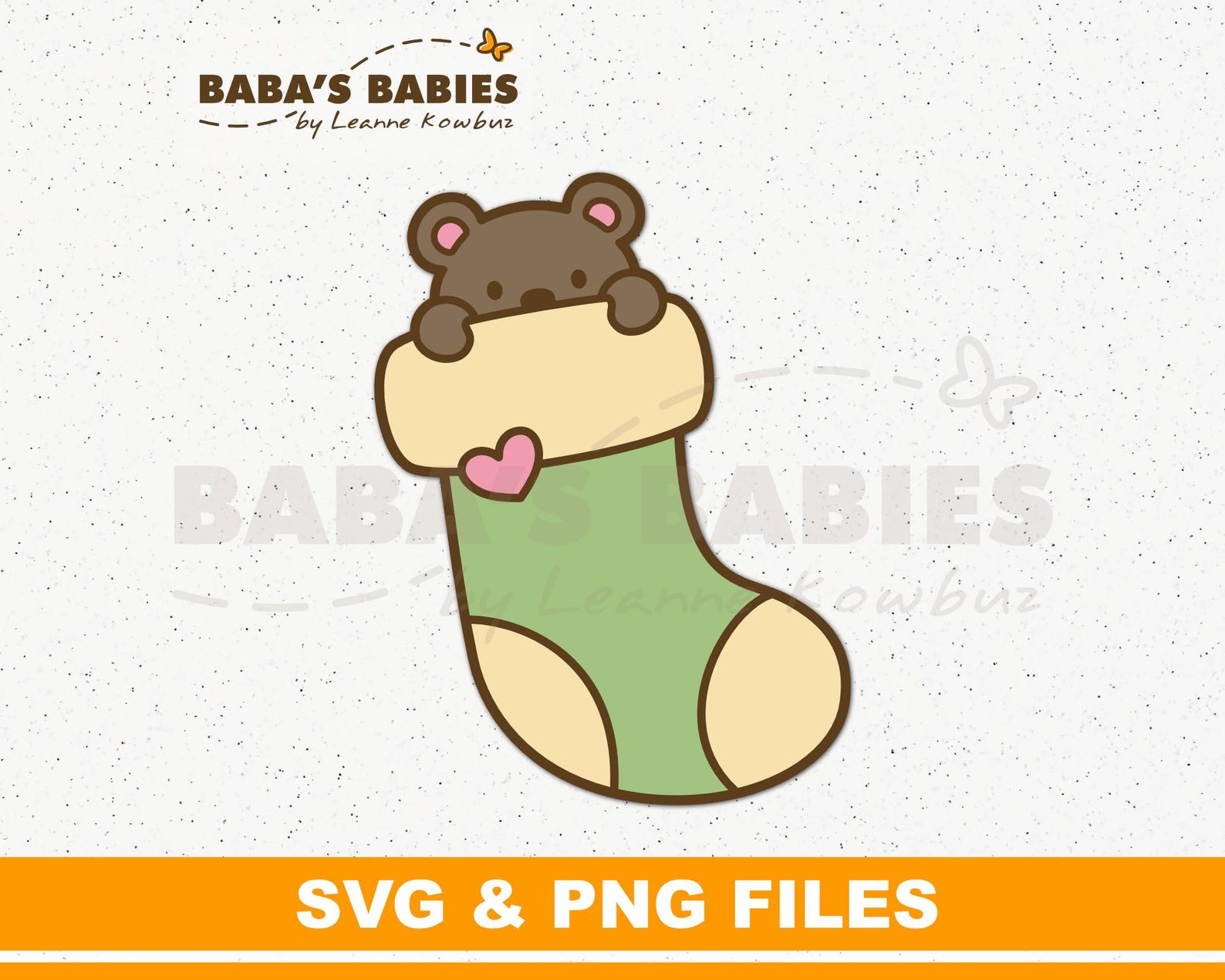 Little Bear in Stocking SVG PNG: Christmas Clipart (digital Download - Etsy