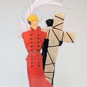 Vash and Wolfwood double sided acrylic standee