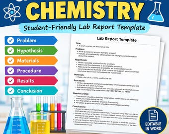 Beispiel für einen Chemie-Laborbericht | Vorlage für einen Chemie-Laborbericht | Vorlage für einen naturwissenschaftlichen Laborbericht | Chemie in der Oberstufe