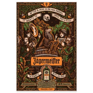 Jägermeister Poster | Jägermeister Poster | Jägermeister Geschenk | Manhöhle Dekor Wand Kunst Geschenk