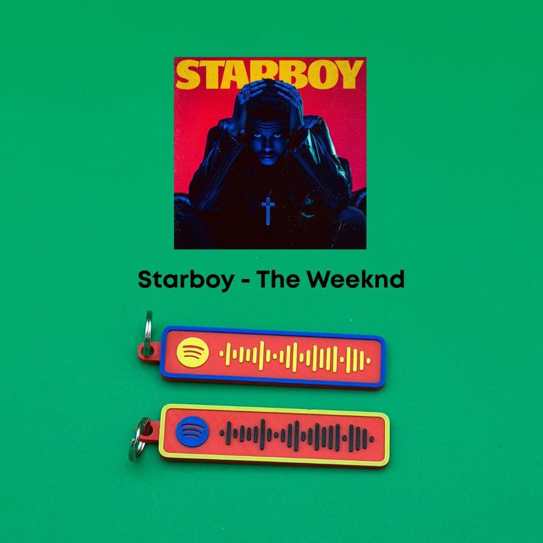 Playlist Weeknd Spotify Code Custom Spotify Code Keychain – Personalized Music Gift | Song, Album ...