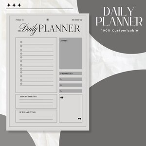 Daily Planner Giornaliero Moderno Modello Canva