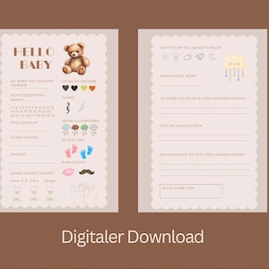 Juego de baby shower, tarjetas para rellenar