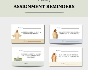 Primary Reminders Cards. LDS Primary Reminders. Primary Teacher Helps