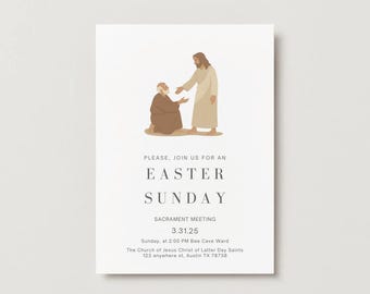 LDS Easter Sacrament Meeting Invitation: Editable Church Program (Digital Download)